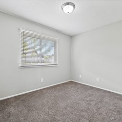 carpeted bedroom at the Oakley apartment homes in Tuscaloosa, AL