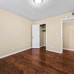 wooded bedroom  at the Oakley apartment homes in Tuscaloosa, AL